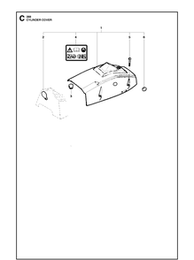 Cylinder Cover Diagram and Parts List for 288XP  Husqvarna Chainsaw