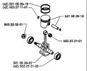 Page J Diagram and Parts List for 26H 26 H 1995-01 Husqvarna Hedge Trimmer
