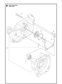 Crankcase Diagram and Parts List for 553RS  Husqvarna Brush Cutter