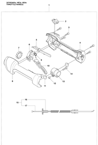 Throttle Handle Diagram and Parts List for 327HE4X-SERIES (966976501)(2009-04) Husqvarna Hedge Trimmer