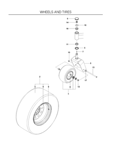 Wheels And Tires Diagram and Parts List for PZ29D (96655480101)(2015-02) Husqvarna Lawn Mower