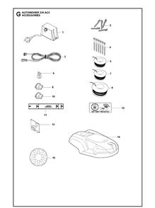 Accessories 2 Diagram and Parts List for 230ACX 2013-01 Husqvarna Lawn Mower