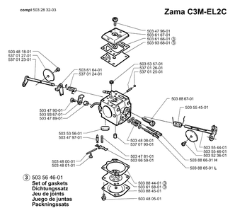Carb Parts - Zama Diagram and Parts List for 365EPA 2003-11 Husqvarna Chainsaw