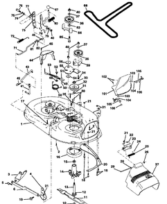 42 Inch Mower Deck Diagram and Parts List for LTH125 (HC125H42C)(954002721)(1996-04) Husqvarna Lawn Mower