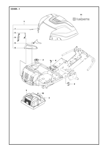 Cover 2 Diagram and Parts List for R316TX  Husqvarna Lawn Mower