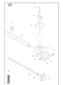 Shaft Diagram and Parts List for 323RII 2009-08 Husqvarna Trimmer