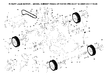 Wheels And Tires Diagram and Parts List for R152SV (R152SVC, 954170233)(2004-10) Husqvarna Lawn Mower