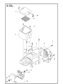 Cover Diagram and Parts List for 327ES 20144900001-Current Husqvarna Edger