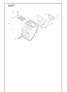 Muffler Diagram and Parts List for 455E 2009-10 Husqvarna Chainsaw