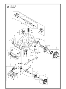 Chassis Diagram and Parts List for LC353AWD (970450101)(2020-03) Husqvarna Lawn Mower