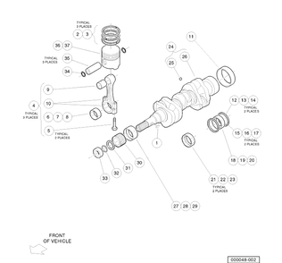 Piston And Crankshaft Diagram and Parts List for HUV4421DXP 2006-11 Husqvarna Lawn Tractor