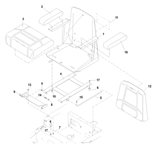 Seat Assembly Diagram and Parts List for IZ4817KAA (968999231) S/N 033600000 & Up)(2004-09) Husqvarna Lawn Tractor