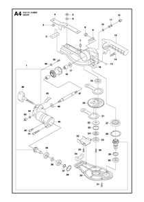 Gears Diagram and Parts List for HA850 537196606 Husqvarna Hedge Trimmer