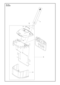 Bagger Diagram and Parts List for TC114  Husqvarna Lawn Tractor