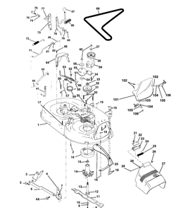 42 Inch Mower Deck Diagram and Parts List for LTH125 (HC125H42A)(954000782)(1994-01) Husqvarna Lawn Mower