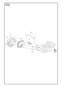 Exhaust Diagram and Parts List for HS123A  Husqvarna Engine