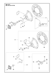 Ignition System Diagram and Parts List for 356BTX  Husqvarna Leaf Blower / Vacuum
