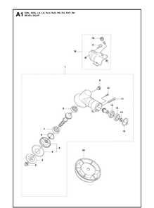 Bevel Gear Diagram and Parts List for 525RS 2018-02 Husqvarna Brush Cutter