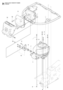 Engine Diagram and Parts List for RIDER175AWD (965105001)(2008-06) Husqvarna Lawn Mower