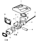 Carburetor And Air Filter Diagram and Parts List for 281XP 2010-06 Husqvarna Chainsaw