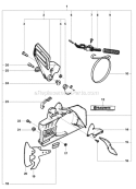 Chain Brake And Clutch Cover Diagram and Parts List for 281XP 2010-06 Husqvarna Chainsaw