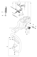 Fuel Tank And Handle Diagram and Parts List for 281XP 2010-06 Husqvarna Chainsaw