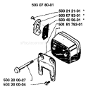 Page G Diagram and Parts List for 281 1988-08 Husqvarna Chainsaw