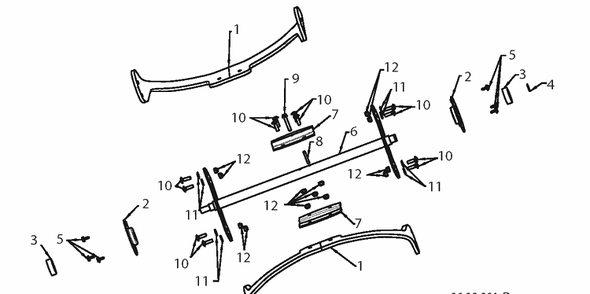 Auger Housing And Impeller Diagram and Parts List for ST121E (96183000102)(2012-09) Husqvarna Snow Blower