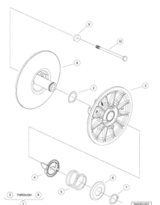 Driven Clutch Diagram and Parts List for HUV4420G 2006-11 Husqvarna Lawn Tractor