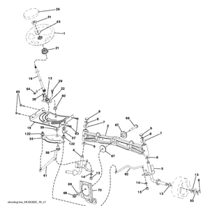 Steering Diagram and Parts List for YTH24K48 (96048005400)(2012-12) Husqvarna Lawn Tractor