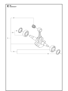 Crankshaft Diagram and Parts List for 585  Husqvarna Chainsaw