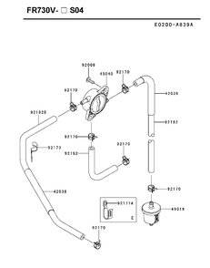 Fuel Valve Diagram and Parts List for FR730V-ES04 2018-11 Husqvarna Engine