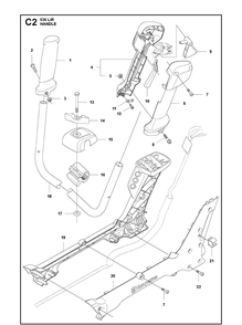 Handle Diagram and Parts List for 536LIR 2012-07 Husqvarna Brush Cutter