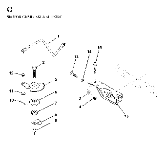 Sector Gear / Axle Support Diagram and Parts List for LT130 (HE1336D, 954820081)(1997-03) Husqvarna Lawn Tractor