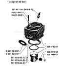 Page K Diagram and Parts List for 285 1981-12 Husqvarna Chainsaw