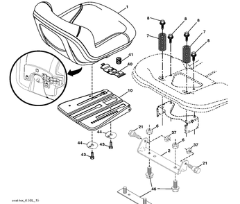 Seat Diagram and Parts List for YTH18542  Husqvarna Lawn Tractor