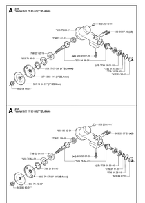 Bevel Gear And Shaft Diagram and Parts List for 235R 20060100001-20061400000 Husqvarna Brush Cutter