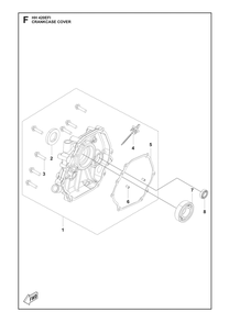 Crankcase Cover Diagram and Parts List for HH420EFI 598610501, 598610502 Husqvarna Engine
