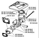 Page A Diagram and Parts List for 281 1988-08 Husqvarna Chainsaw