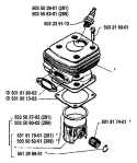 Page J Diagram and Parts List for 288 1989-02 Husqvarna Chainsaw