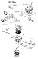 Page F Diagram and Parts List for 288EPA 288 EPA 1997-12 Husqvarna Chainsaw