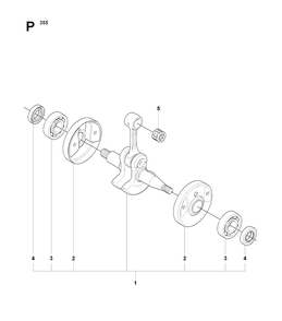 Crankshaft Diagram and Parts List for 355FX 20082700001-20192999999 Husqvarna Brush Cutter