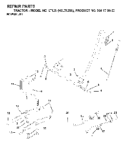 Mower Lift / Deck Lift Diagram and Parts List for LT125 (HELT125A, 954170033)(2001-01) Husqvarna Lawn Tractor