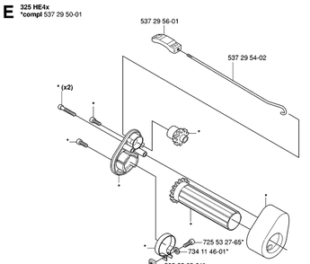 Handle Diagram and Parts List for 323HE3 20053600001-20054000000 Husqvarna Hedge Trimmer