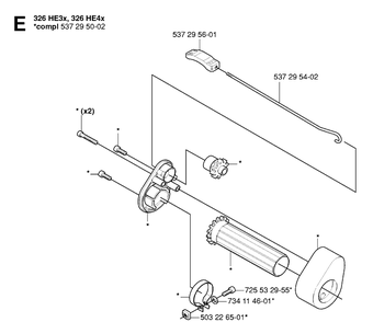 Controls Diagram and Parts List for HA110 20054000001-Current Husqvarna Hedge Trimmer