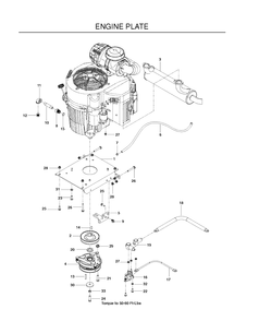 Engine Plate Diagram and Parts List for P-ZT4822FSCARB (966663801)(2010-11) Husqvarna Lawn Mower