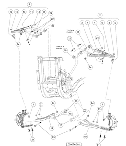 Front Suspension - A-Arms Diagram and Parts List for HUV4420G 2006-11 Husqvarna Lawn Tractor