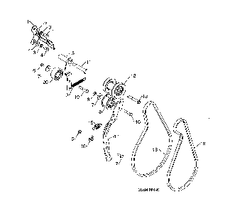 Pulley/belts/arm idler Diagram and Parts List for 96193009604  Husqvarna Snow Blower