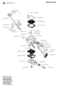 Carburetor Details 2 Diagram and Parts List for 240 20010100001 & Above Husqvarna Trimmer