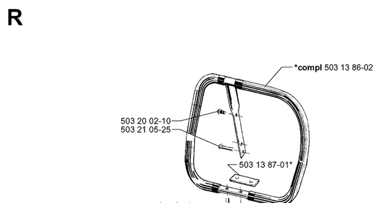 Handle Diagram and Parts List for 3120 20000600001-20013500000 Husqvarna Chainsaw
